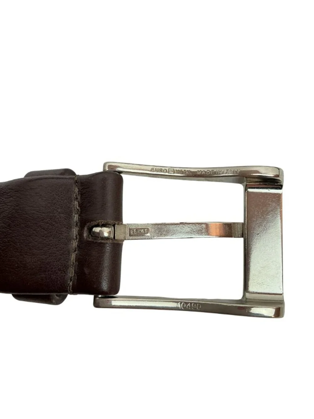 Woodward Genuine Leather Belt Mens 36 Dark Brown Silver Buckle Classic Style